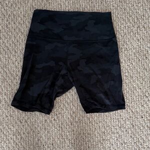 lululemon athletica Black Camo High-Rise Bike Shorts